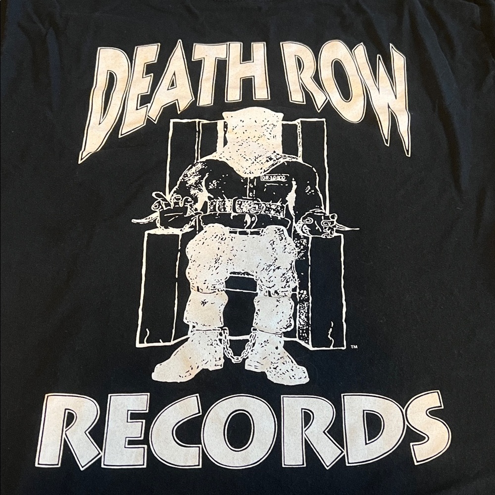 Death Row Records Graphic TShirt Black/White Size Medium